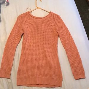 Pink/dark peach knitted sweater, long